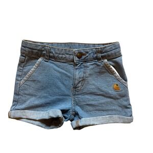 Carhartt Rugged Outdoor Kids Girls Denim Shorts Light Blue Cotton Workwear Gorp‎